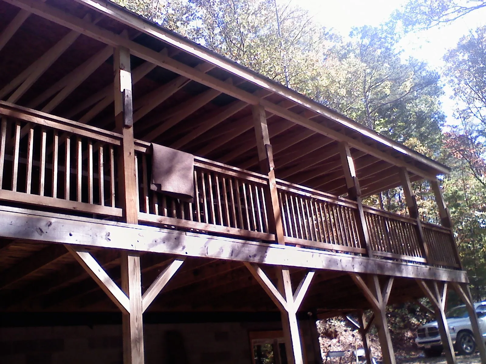 Timber framing under a new elevated porch and deck — Roof Leak Repair in Brian Head by Roofing Brothers